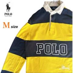 【美品】 90s ポロラルフローレン 長袖ラガーシャツ メンズ 正規品 M