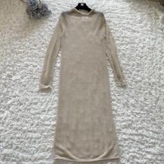 ＜TAN/タン＞メッシュニットロングワンピース　ベージュ