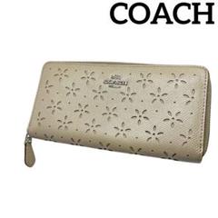 ✨美品✨　COACH　コーチ　長財布　花柄　ホワイト×ベージュ 2025年最新】コーチ財布 花柄の人気アイテム - メルカリ