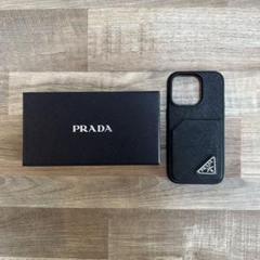 プラダPRADAiphone13/14ケース】美品1ZH148型ブラック