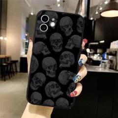 iPhone15Pro 【新入荷】 ドクロ 黒 骸骨 ロック スマホケース