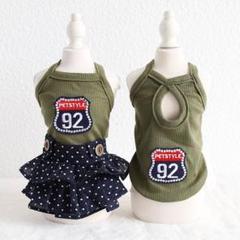 新品 犬服 男女ペア ワッペン付 ワンピース タンクトップ オシャレ 送料無料