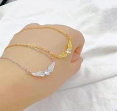 エンジェル ネックレス サージカルステンレス 幸 czダイヤ 【大人気】天使の羽