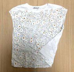 Tシャツ フレンチスリーブ 半袖？ ホワイト 花柄プリント 花柄