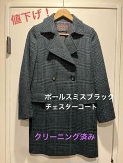 美品 ポールスミスブラック チェスターコート 総柄 ダブル ウール 黒 L 42 Paul Smith - 【美品】 ポールスミス ウールカルゼ ダブルコート