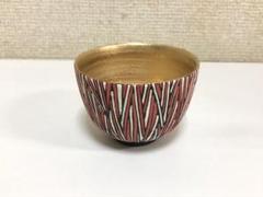 美品】増原 嘉央理 増原香織 白鮮 金彩ぐい呑み 斜陽 箱付き