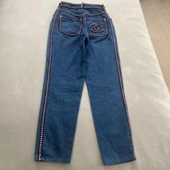 シャネル　 CHANEL レア デニムパンツ　ピンク　ジーンズ　ビンテージ　40 シャネル CHANEL レア デニムパンツ ピンク ジーンズ ビンテージ 40