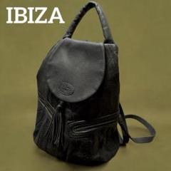 イビザIBIZAレザーバッグリュックパイソンコンブラウン茶