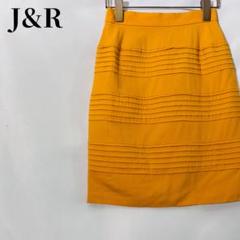 【90s】J&R 日本製 ウール　マスタード ピンタック タイトスカート　古着
