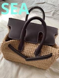 SEA カゴバッグ　ブラウン　夏　バッグ　カゴ　summer SEA カゴバッグブラウン夏バッグカゴsummer
