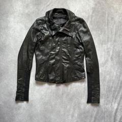 美品 EKAM エカム 羊革 ショート丈 シングルレザー ライダース