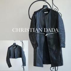 CHRISTIAN DADA 高級ロロピアーナ生地 マキシ丈ノーカラーコート CHRISTIAN DADA 高級ロロピアーナ生地 マキシ丈ノーカラーコート