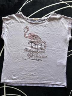 フラミンゴ柄のレディースTシャツ