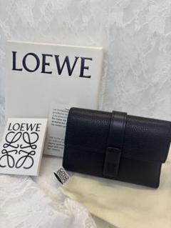 現行 美品 ロエベ 三つ折り財布 ブラック ロエベ LOEWE LOEWE 三つ折り財布 ANAGRAM TRIFOLD 6 C821TR2X