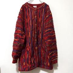 Purely Australia 古着 ウールニットカーディガン M レッド 赤