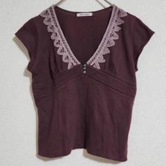 【armoire caprice】（M）Vネックカットソー/レース使いトップス
