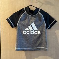 美品adidas ラッシュガード 110サイズ グレー/ブラック