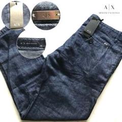 未使用タグ付き●アルマーニジーンズ●AJ デニム フレアパンツ ブラック J07 未使用タグ付/L-XL相当✨アルマーニ デニムパンツ ロゴプレート