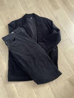GAP セットアップ ブラック コーデュロイ ストレートパンツ 33/32