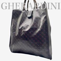 【美品】GHERARDINI ソフティ トートバッグ ロゴ総柄 大容量 高級感