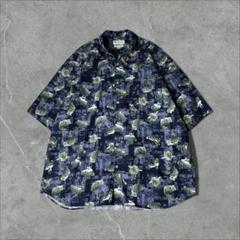 Columbia コロンビア ブラックバス 魚柄 半袖 BDシャツ XXL 紺