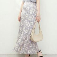 ナチュラルクチュール 長さ変えれるレーススカート 花柄 osono フレア