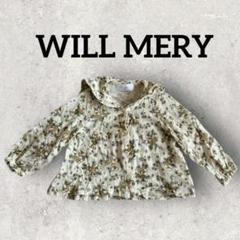 WILL MERY キッズ 花柄シャツ セーラー襟ブラウス (100) 白系