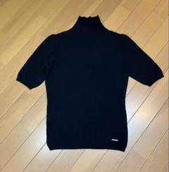 銀 美品 BURBERRY バーバリー ニット 半袖 ハイネック ラメ キラキラ 希少】BURBERRY バーバリー ノバチェック 半袖ニット 刺繍ロゴ 1