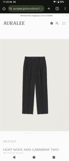 最終値下LIGHT WOOLMAXGABARDINE TWOTUCKSLACKS
