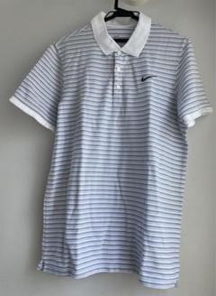 美品NIKEナイキ　ボーダー　ポロシャツ ナイキ テニス L ドライフィット