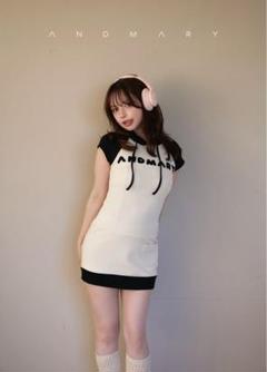 ワンピース andmary Mary logo flare mini dress black Marzy Mini Dress - Strapless Floral Detail Lace Fit and