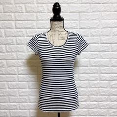 イネド INED ボーダーTシャツ 9号 M 綿混 着回し抜群 レディース