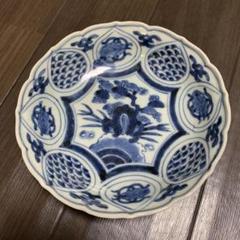 「母」 古伊万里 ねずみ 宝珠 蔵鍵 染付 なます皿 6客 （A①）割引❗️ 母」 古伊万里 ねずみ 宝珠 蔵鍵 染付 なます皿 6客 （A①