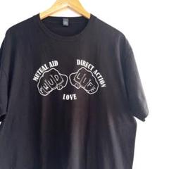 tultex　Tシャツ　半袖　両面プリント　古着　バックプリント　XL　ブラック