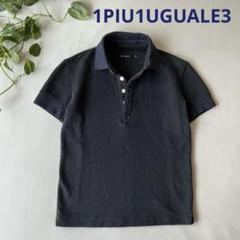 【未使用】1piu1uguale3 ブラックニットポロ半袖 半袖ニットポロ【ジグザグパターン】 (MOKN5304-32) | MORLES
