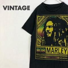 2602 ボブマーリー　ヴィンテージ　ビッグロゴ　プリント　半袖　Tシャツ　黒