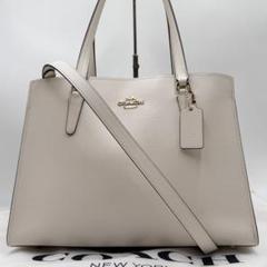 【美品】コーチ トートバッグ ホワイト 白 レザー シボ革 10529 美品】 正規品 コーチ COACH ハンドバッグ レザー 革 ホワイト