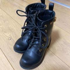 ショートブーツ 黒 キティちゃん 15cm
