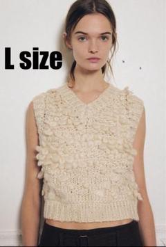 新品未使用】ZARA 構造ニット ベストセーターLサイズ - メルカリ