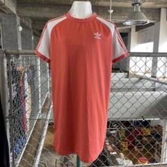 ワッフル生地⭐️アディダス リンガーTシャツ ピンクブラウン 24
