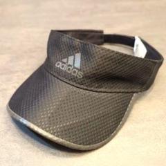 美品☆adidas サンバイザー ブラック/黒 メッシュ フリーサイズ