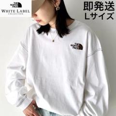 新品 THE NORTH FACE ロゴ刺繍 ステッチ 長袖 ロンT Lサイズ