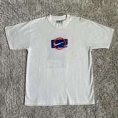 90s NIKE グラフィックプリント スウッシュTシャツ 銀タグ