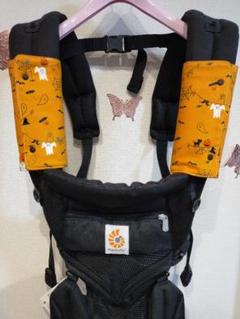 Ｑー③抱っこ紐　よだれカバー　ハロウィン柄　エルゴ対応　無地　グレー シンプル