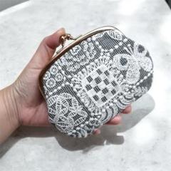 ミナペルホネン　ハンドメイド　ミニ親子　がま口　希少flowerstep 新品 ミナペルホネンハンドメイドミニ親子がま口希少flowerstep 新品