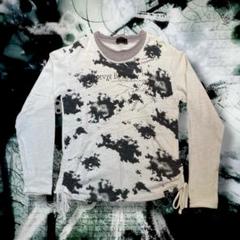 ギャル男 ネオお兄系y2kグランジ ペイント サイドギャザー レイヤードロンT