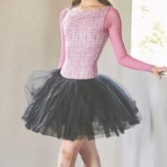 Stina ツイードレオタード　ピンク stina / type H half sleeve / dark pink tweed