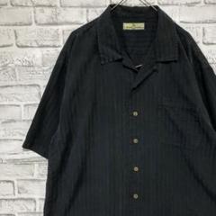 半袖シルクシャツ！アロハ　ブラックXLオーバーサイズ11