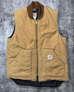 00s Carhartt Quilting Lined Duck Vest 黒 L-TALL カーハート