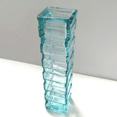 スペイン製 アンティーク ガラス フラワーベース 花瓶 花器 ブルー 35cm スペイン製 アンティーク ガラス フラワーベース 花瓶 花器